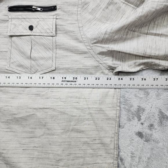 NEW Eighty Eight Platinum Shirt Mens XXL Gray Striped Cotton Button Up Roll Tab - Picture 12 of 13